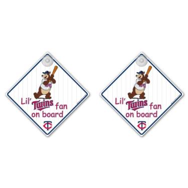 Imagem de MLB Minnesota Twins Lil Fan on Board Signs, pacote com 2