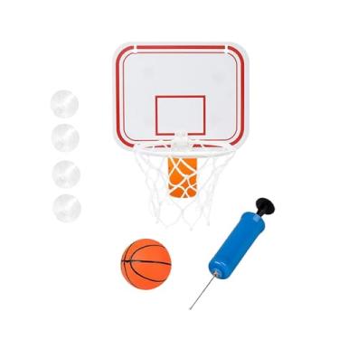 Imagem de Pegciuho Conjunto de mini cesta de basquete para montagem em parede, sala de jogos de basquete, aros de basquete para ambientes internos, B