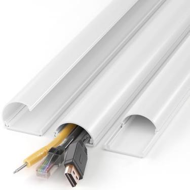 Imagem de Escondedor de cabos de 99 cm (3 x C33 polegadas), ocultador de cabos para 2 a 4 fios, capas de cabos para fios na parede, capas para cabos de montagem na parede, capa de cabos, hider de fios de parede