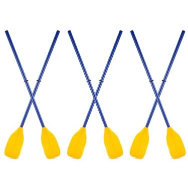 Imagem de Leriton 6 Pçs Amarelas Tamanho Infantil Kayak Remos PVC Remo Destacável Canoa, Design Leve, Remo Francês Nervado para Barco Inflável de Borracha Esportes Marítimos Aquáticos