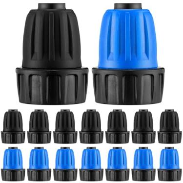 Imagem de Pushglossy Adaptador de mangueira de jardim de 12 peças de 1/2 polegada 3/10.2 cm a 1/5.1 cm Adaptador de torneira de tubo de irrigação por gotejamento Peças de irrigação por gotejamento Adaptador de