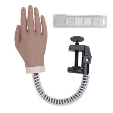 Imagem de Mão de prática para unhas de acrílico, mão falsa flexível e móvel, mão de manequim para ferramenta de prática de arte de unhas, suprimentos para mostruário de joias