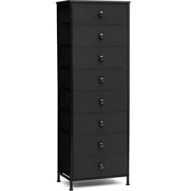 Imagem de Crestlive Products Cômoda alta, torre de armazenamento Fabirc de 8 gavetas, cômoda - Unidade organizadora vertical para quarto, corredor, entrada, berçário, armários - estrutura de aço, topo de