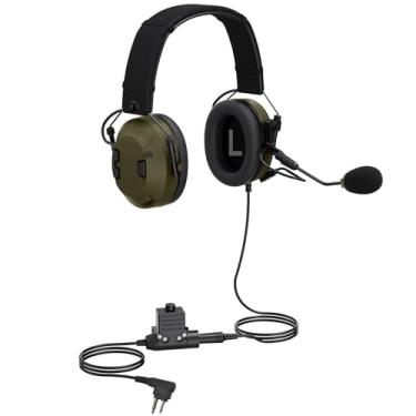 Imagem de Fone de ouvido walkie talkie caça tiro airsoft fone de ouvido Ptt Boom microfone fone de ouvido, captador de som ativo, redução de ruído rádio fone de ouvido para Motorola cp100 cls1410 cp200d bpr40