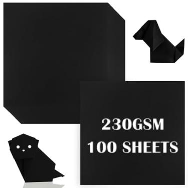 Imagem de Papel cartolina preto, pacote com 100 cartolina preta para artesanato, papel de artesanato preto para convites e confecção de cartões, álbuns, projetos DIY, papel de artesanato preto, 29 x 29 cm