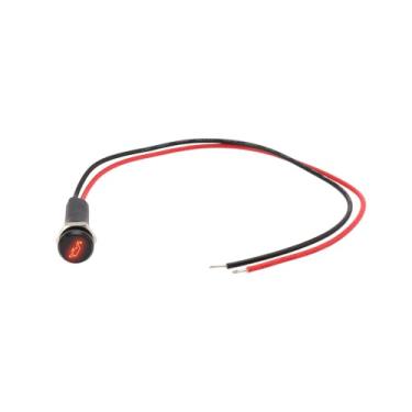 Imagem de SING F LTD Lâmpada indicadora de painel de painel LED de 8 mm, luz indicadora de LED 12V-36V com linha adequada para carros, barcos, caminhões e vans (vermelho, óleo de motor)