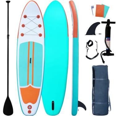 Imagem de XHYCPY pranchas de remo infláveis ​​​​stand up paddleboard estável amplo com acessórios de prancha de sup paddle premium para todos os níveis de habilidade com nadadeiras, remo ajustável, bo