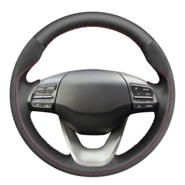 Imagem de MEWANT Capa de volante costurada para Hyundai Kona 2018-2020 / Acessórios para volantes para Hyundai Kona
