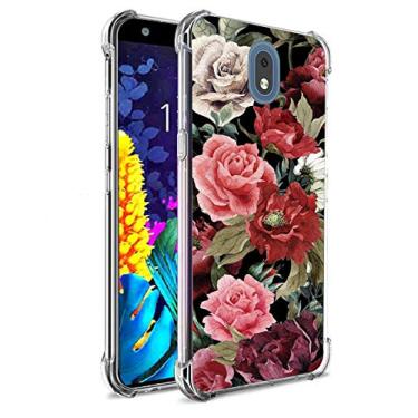 Imagem de Bereajoy Capa para LG K30 2019 / LG Escape Plus/LG Journey LTE L322DL, capa ultrafina de proteção para celular de plástico macio TPU antiqueda para LG K30 2019 (flor rosa)
