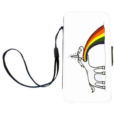 Imagem de Rikki Knight Capa carteira flip unicórnio arco-íris com aba magnética para Apple iPhone 4 e 4s