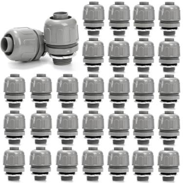 Imagem de Noamus 30 peças 1/2 polegada conector apertado líquido, conectores de conduíte elétrico de PVC, 180 graus NPT reto não metálico encaixe para casa, cozinha, banheiro, tubos ao ar livre, ferramentas,