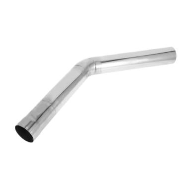 Imagem de Motoforti Tubo de escape de mandril de 45 graus tubo de escape de carro curva mandril DIY tubo personalizado 5,7 cm OD 30 cm comprimento da perna T304 aço inoxidável tom prata