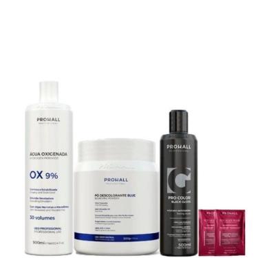 Imagem de Kit Ox 30 Pó Descolorante Azul e Matizador Black Prohall