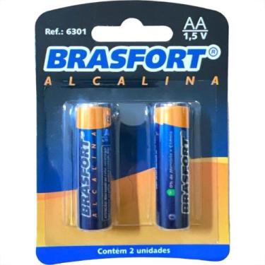 Imagem de Pilha Brasfort Alcalina Aa Pequena Cartela Com 02 Pecas 6301 - Kit C/1