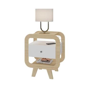 Imagem de Mesa de Apoio com Portas USB Théo Artely, Naturale/Branco