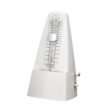 Imagem de MERIGLARE Metrônomo mecânico universal, à prova de ferrugem, alta precisão, faixa ajustável, e batida, som alto para ukulele, violino, piano, Branco