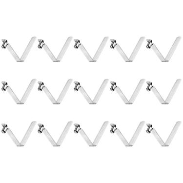 Imagem de HARFINGTON 15 peças de clipe de mola de encaixe para caiaque de botão único 47 mm x 5,8 mm 65 mm mola de aço em forma de V oco elevador telescópico tubo de bloqueio clipes para barraca guarda-chuva