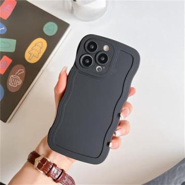 Imagem de Capa de telefone onda encaracolada de cor sólida para OnePlus 11R Nord N300 9RT 9 Pro 1 ACE 2 5G Capa traseira de silicone TPU ultrafina e macia, preta, para Oneplus 9R