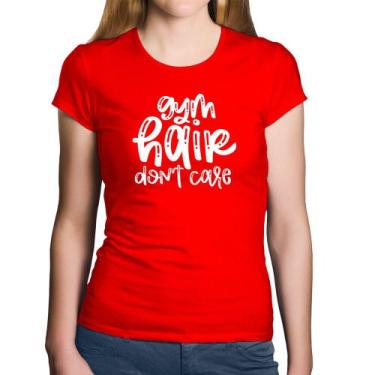 Imagem de Baby Look Algodão Gym Hair Don't Care - Foca na Moda, Vermelho, GGG