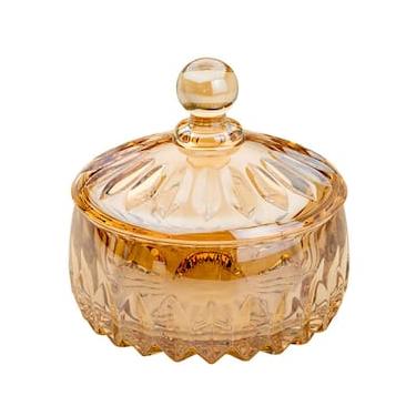 Imagem de Potiche Decorativo Wolff Louise em Cristal Âmbar - 11,5 cm