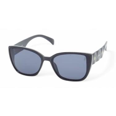 Imagem de Óculos de Sol Polo London Club Feminino, design Clássico com Lente Proteção UV400 - Kit contém Case Couro ECO (Preto)
