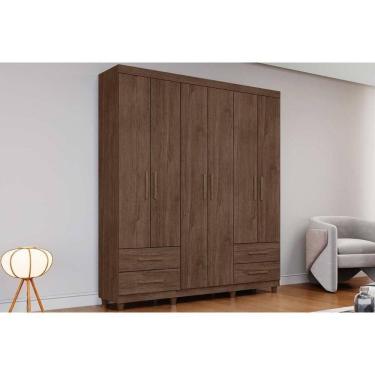 Imagem de Guarda Roupa Casal 6 Portas E 4 Gavetas C- Pés Canadá Plus Cacau - Conquista