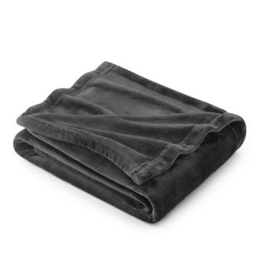 Imagem de Cobertor Bedsure Fleece Twin Size Cinza Escuro - 300 g/m² - Leve