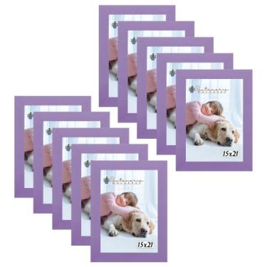 Imagem de Kit 10 Molduras Porta Retrato 15X21 Lilás - Santamaria Molduras