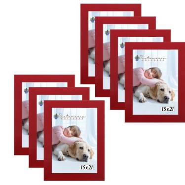Imagem de Kit 7 Molduras Porta Retrato 15X21 Vermelho - Santamaria Molduras