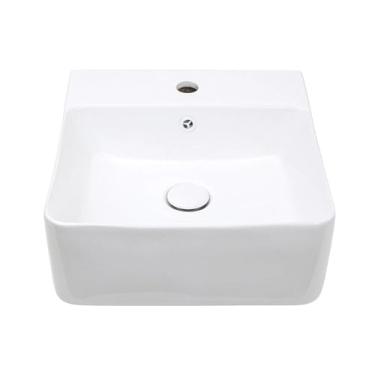 Imagem de Pingoo.casa, Cuba de Apoio para Banheiro Quadrada Louça Cerâmica Ágata - Branco