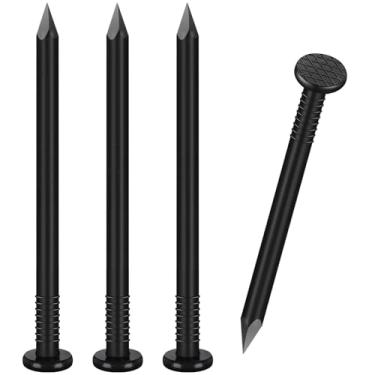 Imagem de VGBUY 108 peças de pregos, pregos pretos de cabeça chata de 5,5 cm para pendurar imagens, pregos para pendurar fotos, pregos pequenos, pregos de parede, pregos de madeira, pregos de acabamento