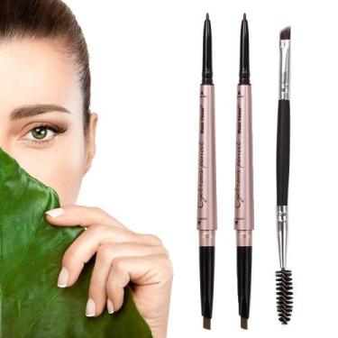 Imagem de Lápis de Sobrancelha HeyBeauty à Prova D'Água - 2 Unidades com Duas Po