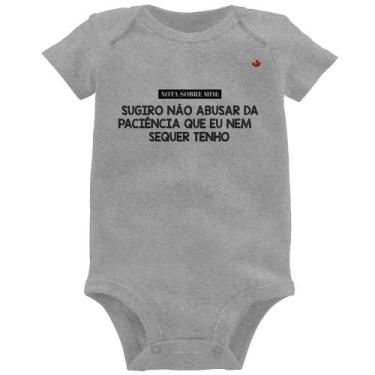 Imagem de Body Bebê Nota sobre mim - Foca na Moda, Cinza, G