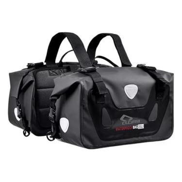 Imagem de Bolsa Alforge Mala Lateral para Moto 100% Impermeável Preto (PAR)