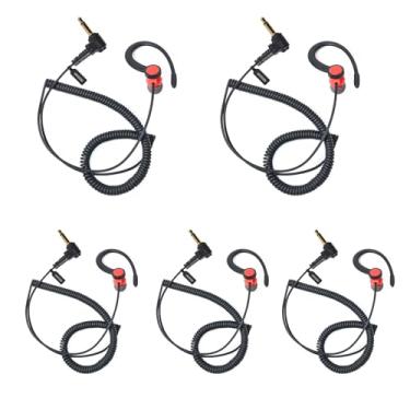 Imagem de UAYESOK Pacote com 5 fones de ouvido de rádio de 3,5 mm para aplicação da lei, fone de ouvido de polícia, gancho removível para microfone de alto-falante, fone de ouvido de vigilância 1 pino, serve