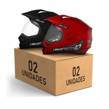 Imagem de Kit 2 Capacetes Fechados Pro Tork Liberty MX Vision Pro Moto Proteção 