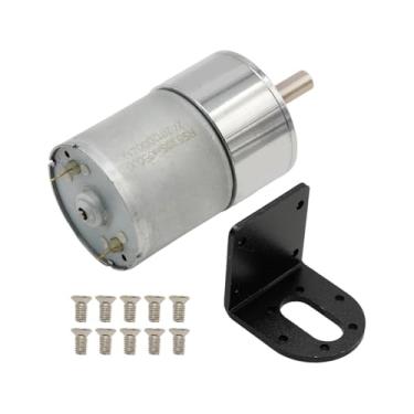 Imagem de Aynaxcol Motor de engrenagem micro DC 12V 600rpm com suporte, motor de engrenagem de eixo centric Ouput caixa de engrenagens de 37 mm de diâmetro, motor de redução de torque grande