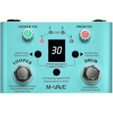 Imagem de M-VAVE Pedal de Efeito para Guitarra com Looper de Bateria 30 Ritmos, 11 Minutos Gravação e Sintonizador de Alta Precisão - Ideal para Prática, Shows e Estúdio