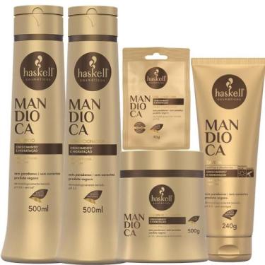 Imagem de Kit Haskell Mandioca 5 Produtos Cabelos Opacos e Ressecados