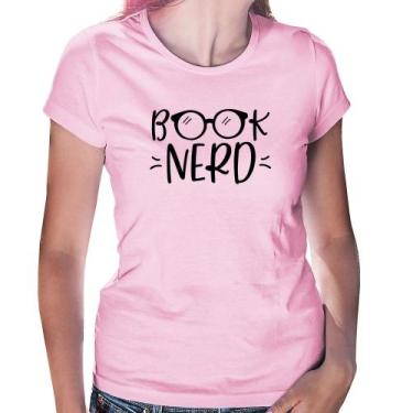 Imagem de Baby Look Book Nerd - Foca na Moda, Rosa bebê, P