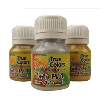 Imagem de Kit 10 Tinta Pva Metal para Artesanato 37ml True Colors