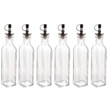 Imagem de Kit 6 Garrafas de Vidro para Azeite ou Vinagre 270ml com Bico Dosador 