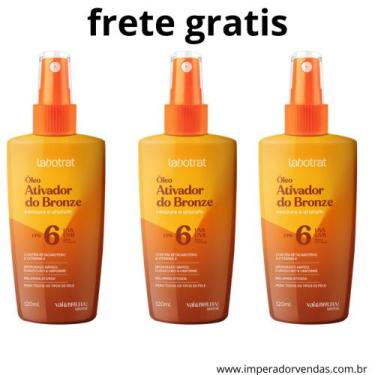 Imagem de Kit Com 3 Óleo Ativador de Bronze Labotrat Vai & Brilha 120ml FPS 6 Ce