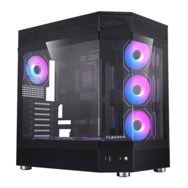 Imagem de Gabinete Gamer Acegeek Icecube, Mid-Tower, Lateral de Vidro, Preto, AG