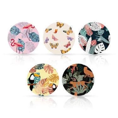 Imagem de Tinoaly 25 adesivos adesivos para Libre 2 e Libre 3, capas de sensor à prova d'água, respirável, à prova de suor, pré-cortado, fita adesiva, longa permanência, sem cola no centro (plantas e animais