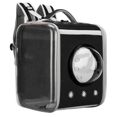 Imagem de Mochila para Transporte de Pet Cachorro Gato Visor e Ventilação - Pret