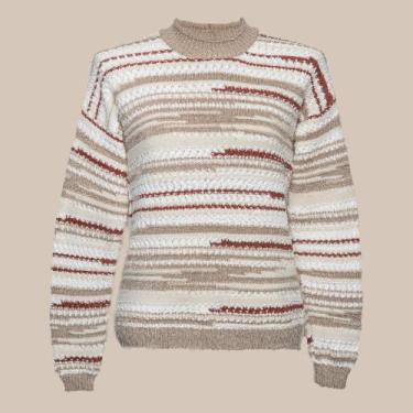 Imagem de Blusa Texturizada Tricot Feminina - Michele Tricot, M, Bege nuvem