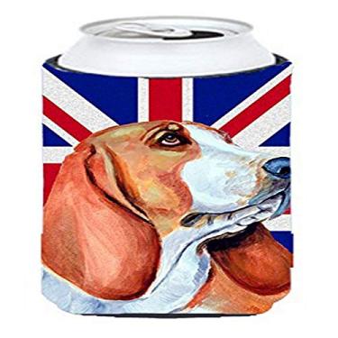 Imagem de Basset Hound with English Union Jack British Flag Tall Boy Beverage Insulator Hugger LH9484TBC