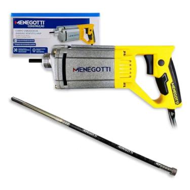 Imagem de Vibrador De Concreto 220V Com Mangote 35mm X 1,2m Para Coluna e Laje Menegotti Profissional Kit