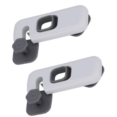 Imagem de Trava de Segurança Geladeira Armario Kit 2 unidades Bebe Criança Gaveta Fechadura Forno Evita Acidente Seguro Proteçao Resistente Multiuso